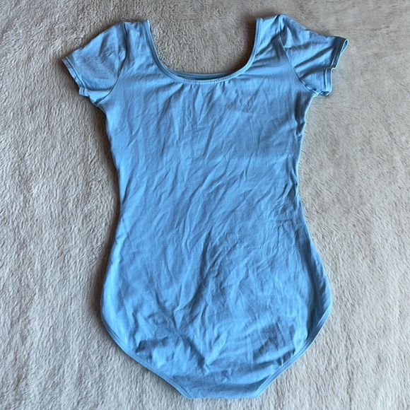 Capezio | Light Blue Capped Sleeve Ballet Leotard | XL - Picture 2 of 9
